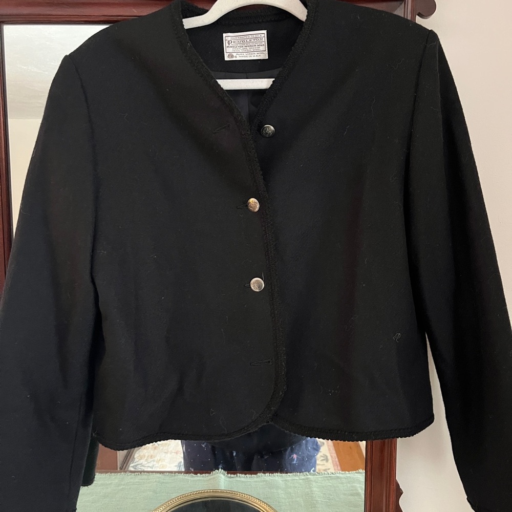 Pendleton Black Blazer with Button Detail